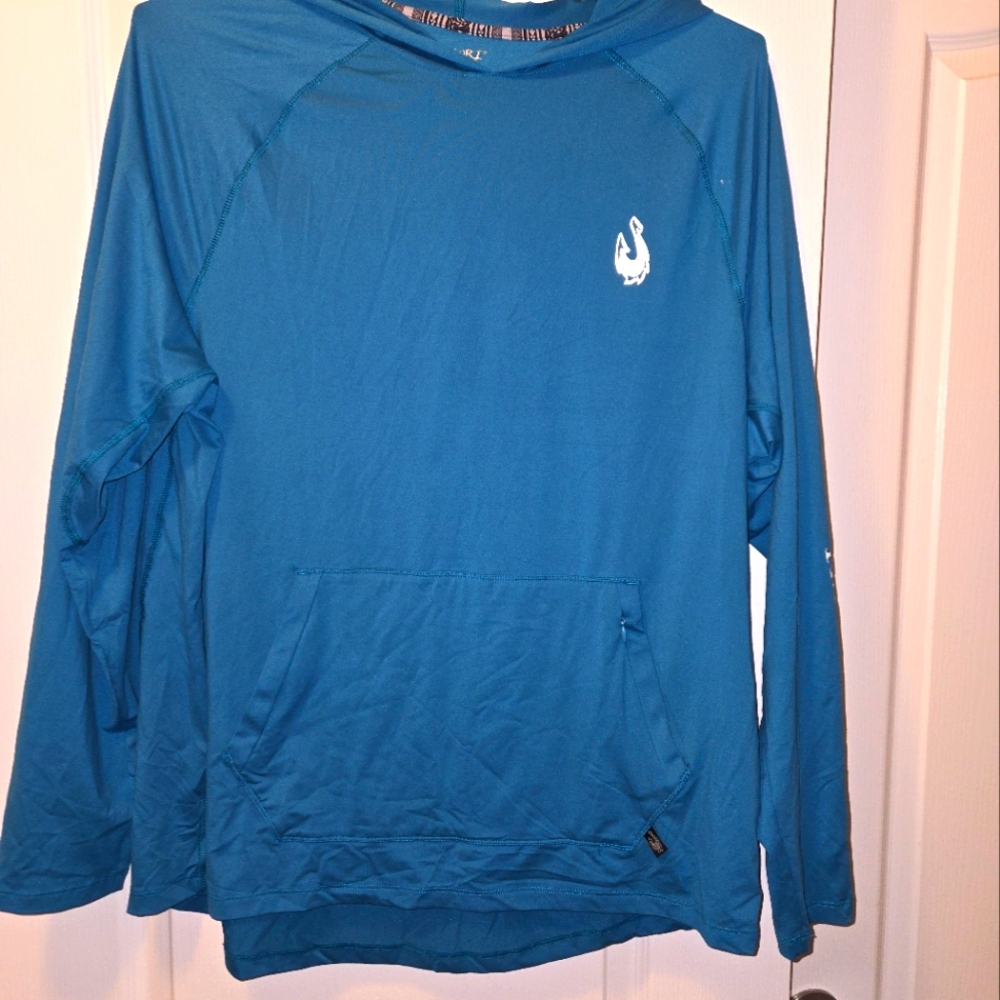 Maori Hook SOUTH PACIFIC Men's Long Sleeve Pullover Hood & Front Pocket XLarge